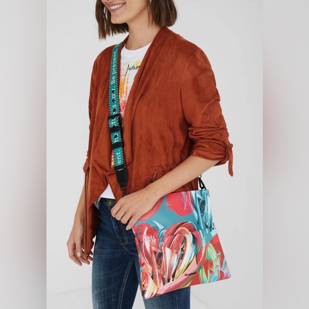 DESIGUAL Artsy Vibrant Multicolor Colorful Crossbody Bag Purse Handbag NWOT - Picture 2 of 16